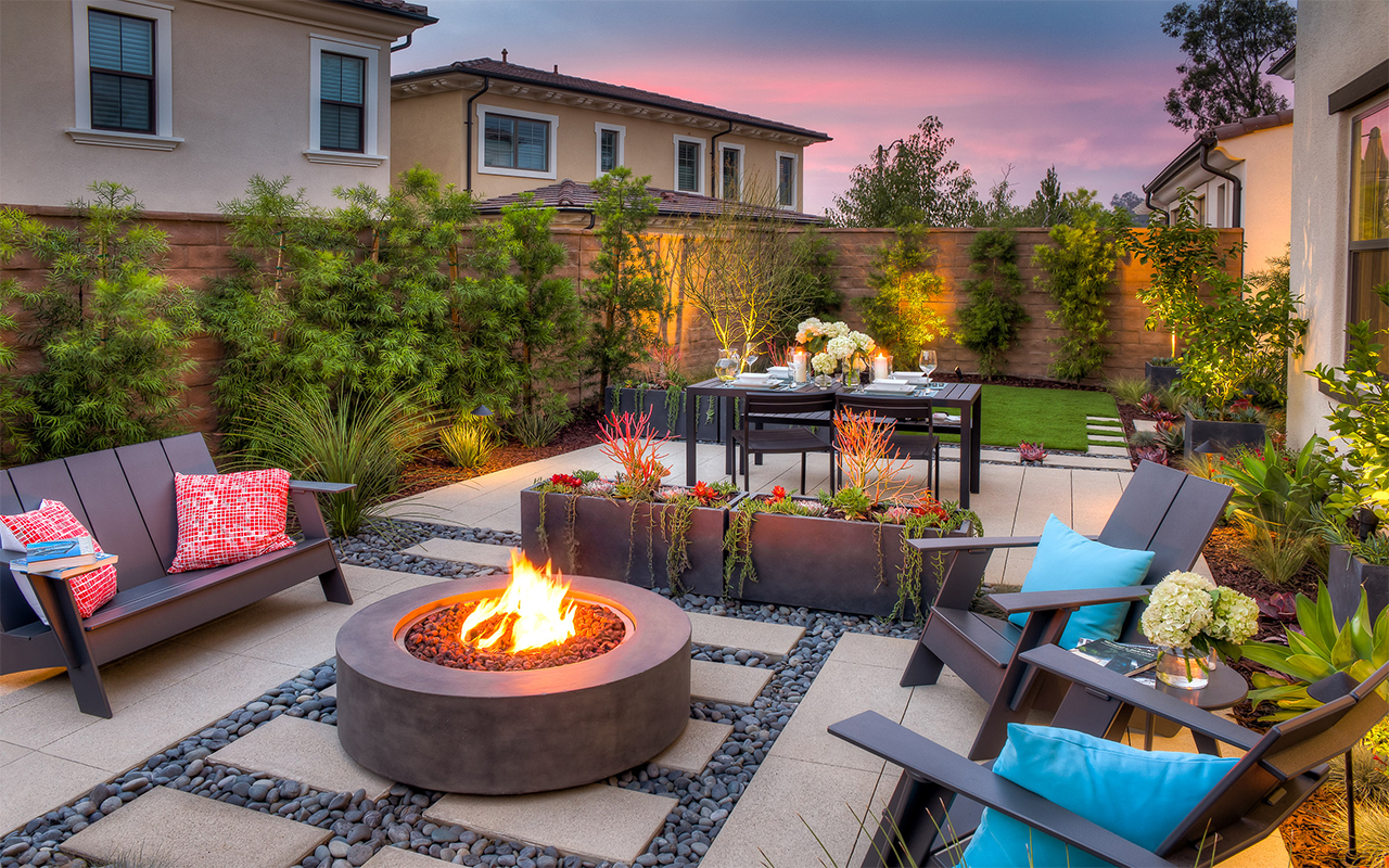 Emmet chairs and sofa in backyard