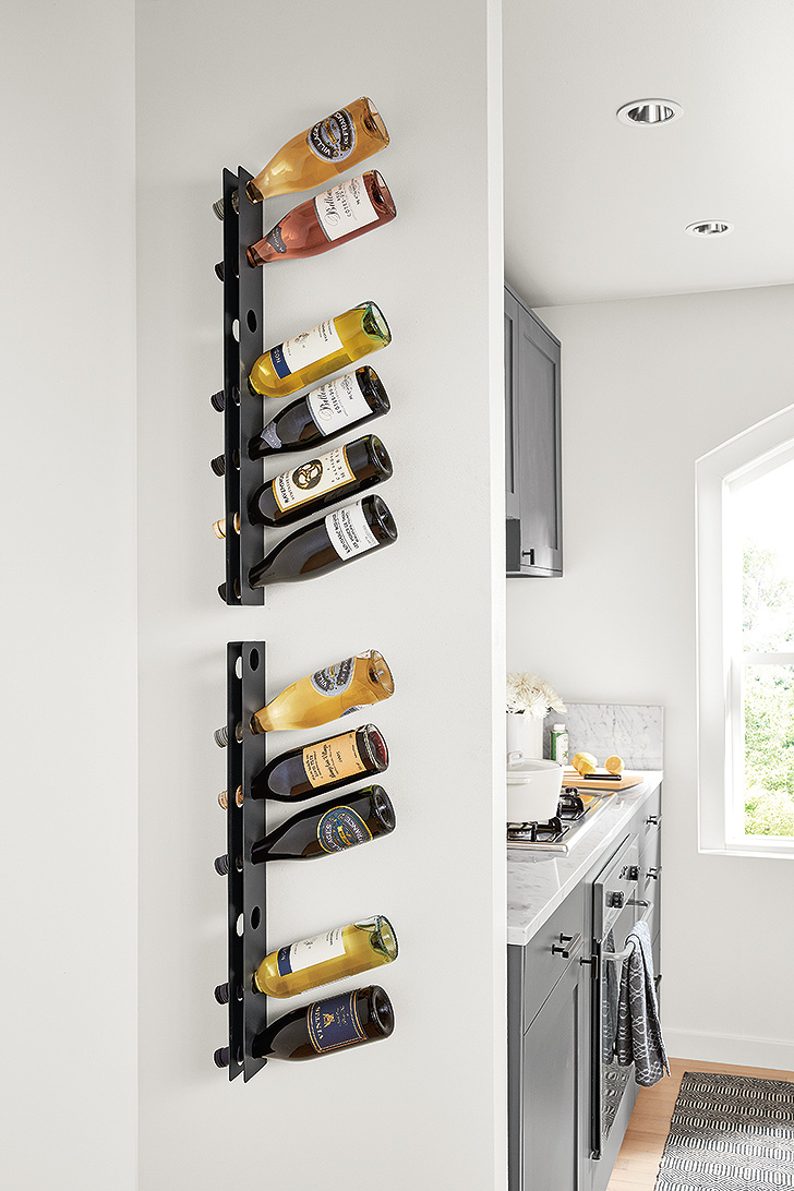 Vertical Covent wine rack in natural steel